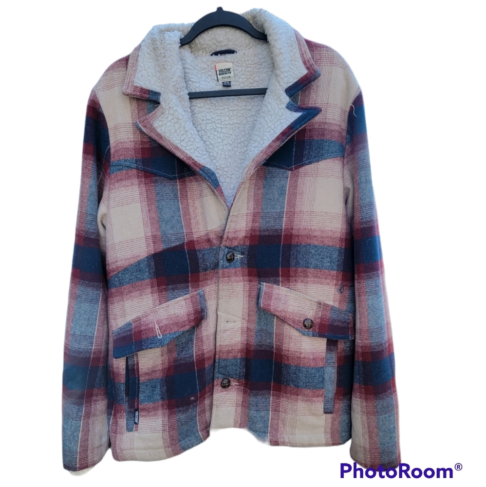 Vintage Volcom workwear sherpa lined overcoat